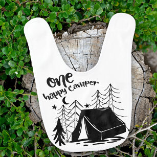 One Happy Camper Doodle Art zum Geburtstag Babylätzchen