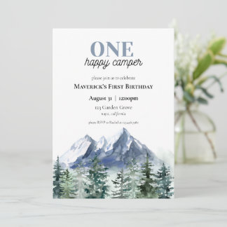 One Happy Camper Erster Geburtstag Einladung