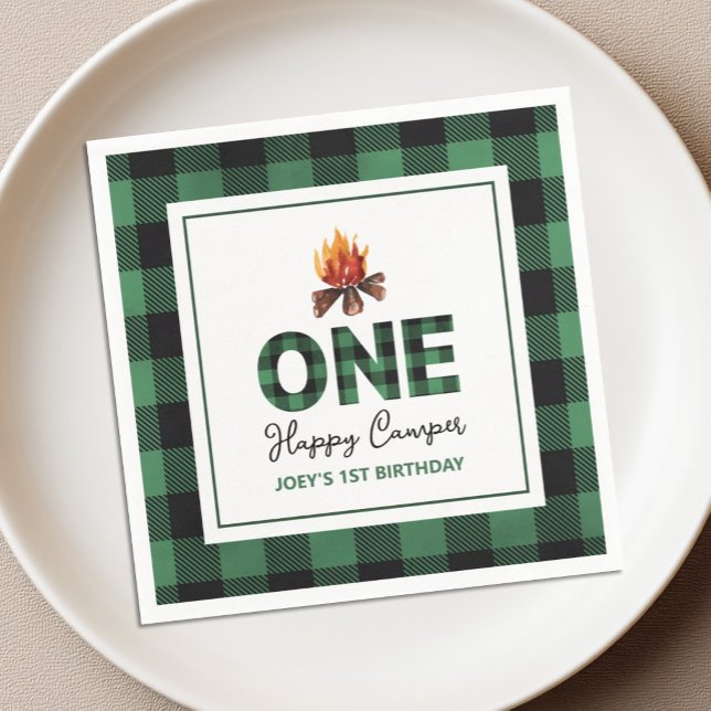 One Happy Camper Erster Geburtstag Serviette (Von Creator hochgeladen)