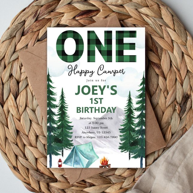 One Happy Camper First Birthday Invitation (Créateur téléchargé)