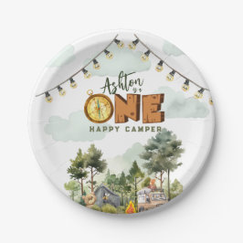 One Happy Camper First Birthday  Pappteller
