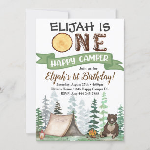 One Happy Camper Geburtstag Einladung 1. Geburtsta