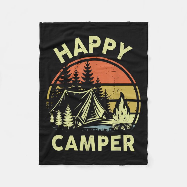 One Happy Camper Toddler Boy Funny Camng Campfire  Fleecedecke (Vorderseite)