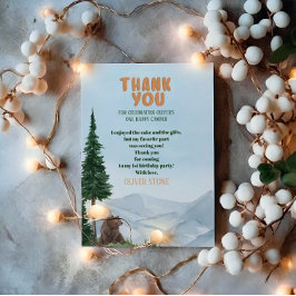 One Happy Camper Wood Boys 1. Geburtstag Dankeskarte