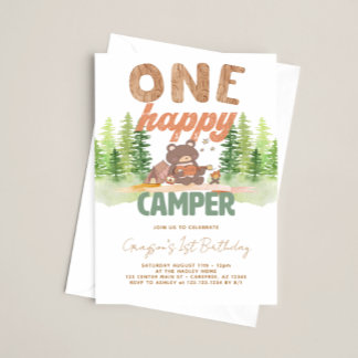 One Happy Camper Woodland Einladung