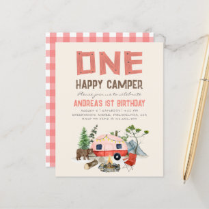 One Happy Camper Woodland Girls 1. Geburtstag Pink