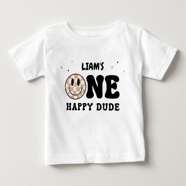 ONE HAPPY DUDE BABY T-SHIRT (Vorderseite)