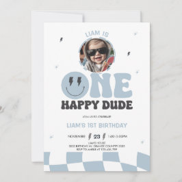 ONE HAPPY DUDE INVITATION, 1ST BIRTHDAY INVITATION EINLADUNG