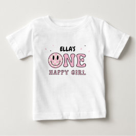 ONE HAPPY GIRL BABY T-SHIRT