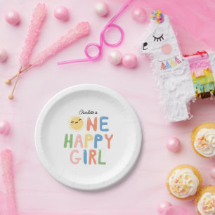 One Happy Girl Birthday Invite 1. Geburtstag Sun Pappteller