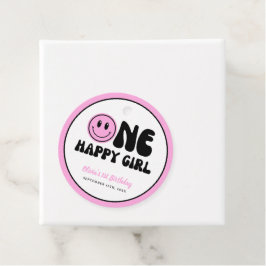 One Happy Girl Pink Happy Face Birthday Geschenkanhänger