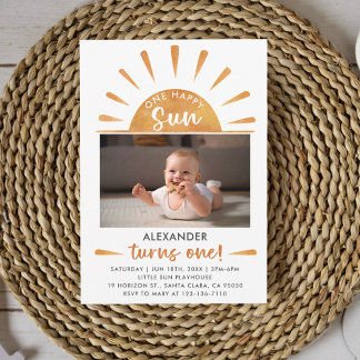 One Happy Sun First Birthday  Einladung