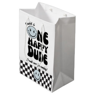 One Happy Typ Blue Emoji Birthday Mittlere Geschenktüte