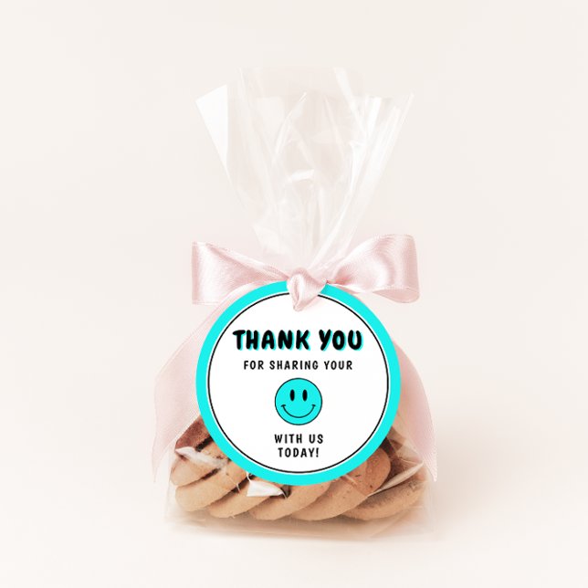 One Happy Typ/Gal Blue Smiley Vielen Dank Geschenkanhänger (Von Creator hochgeladen)