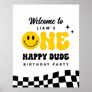 One Happy Typ Geburtstagsparty Willkommensuntersch Poster