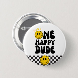One Happy Typ Happy Face Boy 1. Geburtstag Button