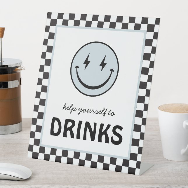 One Happy Typ Happy Face Drinks Station Sockelschild (In Situ)