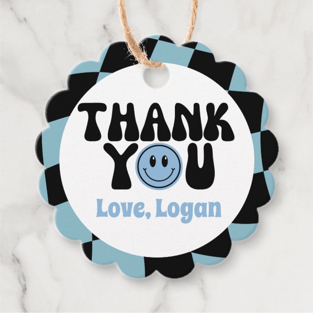 One Happy Typ Junge Vielen Dank Geschenkanhänger (Vorderseite)