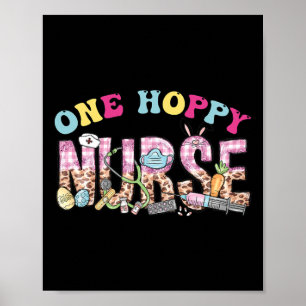 One Hoppy Nurse Leopard Fun Nurse Ostertag 2024 Poster