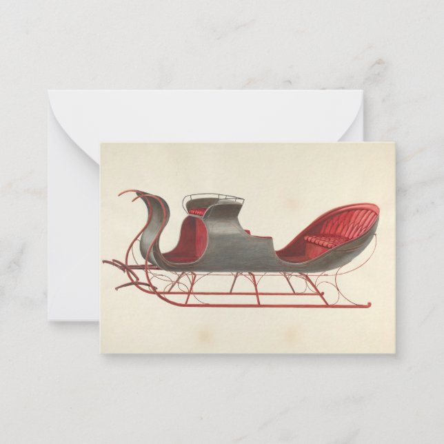 One Horse Open Sleigh - Weihnachten Mitteilungskarte (Vorderseite)