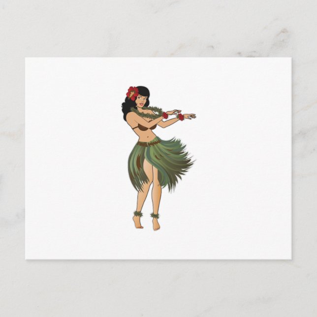 One Hula Girl Dancing Postkarte (Vorderseite)