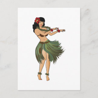 One Hula Girl Dancing Postkarte