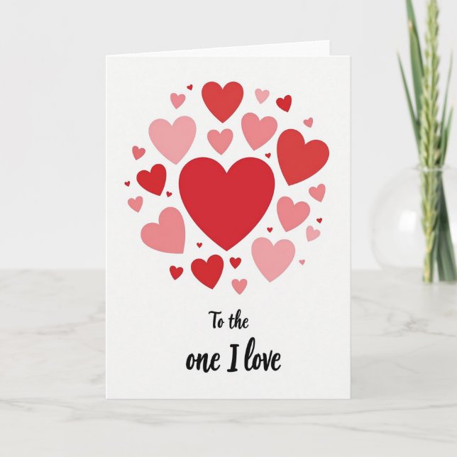 One I Love Hearts Karte (Vorderseite)