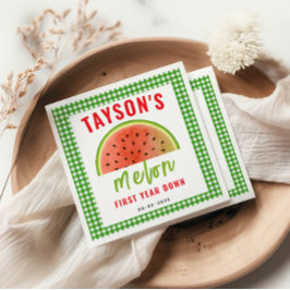 One in a Melon 1st Birthday – Cute Watermelon Serviette