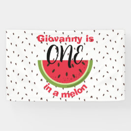 One in a Melon 1st Birthday Party Banner