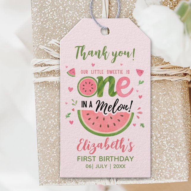 One in a Melon! Birthday One Girl  Geschenkanhänger (Von Creator hochgeladen)