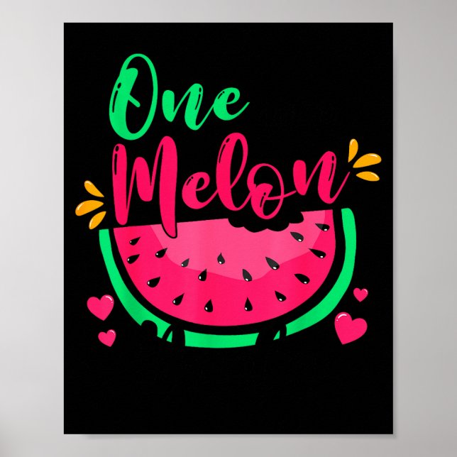 One In A Melon Dada Summer Birthday Party Matching Poster (Vorne)