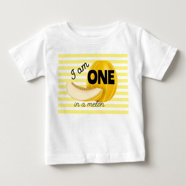 One in a Melon First 1st Birthday Party Baby T-shirt (Vorderseite)