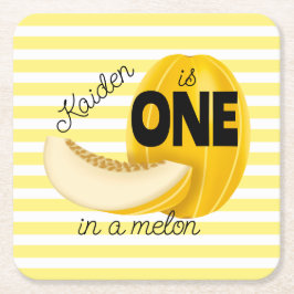 One in a Melon First 1st Birthday Party Rechteckiger Pappuntersetzer