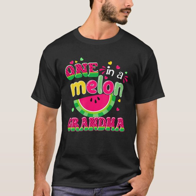One In A Melon Grandma  Bday Matching Group Summer T-Shirt (Vorderseite)