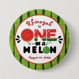 One in a Melon Watermelon First Birthday Candy Tin Button