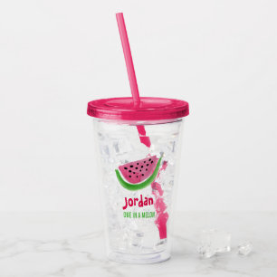 One In a Melon Watermelon Personalisierter Name Ro Acryltrinkbecher