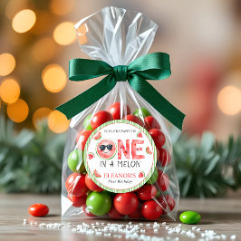 One in a melon watermelon summer 1st Birthday Runder Aufkleber