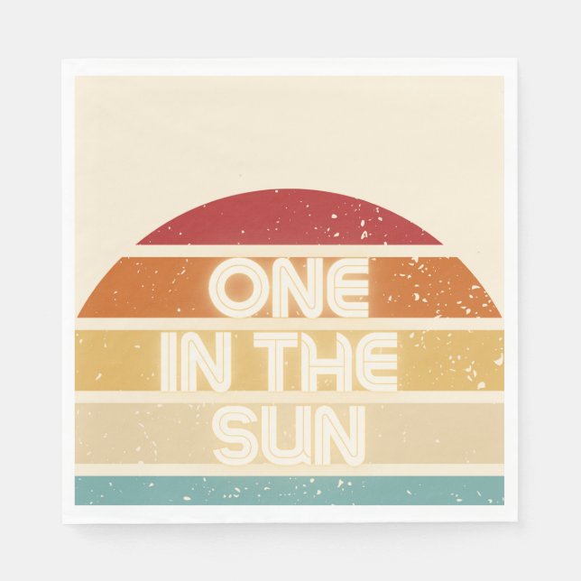 One in the Sun Retro Beach Party Napkins Serviette (Vorderseite)