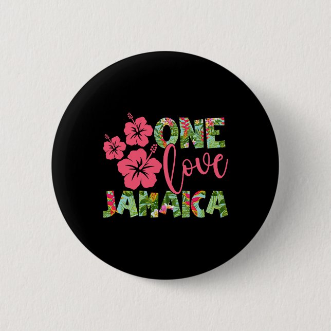 One Liebe Jamaica 2025 Caribbean Vacation Theme Fa Button (Vorderseite)