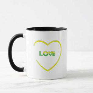 One Liebe One Heart Jamaican Fahne Farben vorne hi Tasse