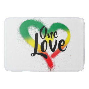 One Liebe One Heart Reggae Vibes Badematte