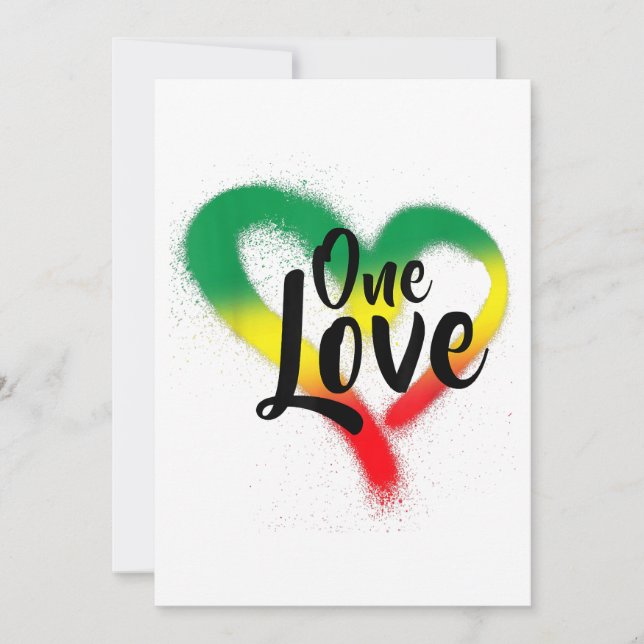 One Liebe One Heart Reggae Vibes Einladung (Vorderseite)