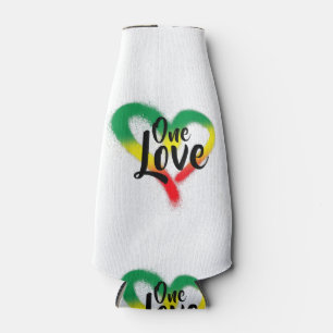 One Liebe One Heart Reggae Vibes Flaschenkühler