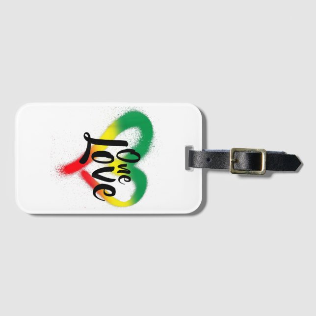 One Liebe One Heart Reggae Vibes Gepäckanhänger (Vorderseite (Horizontal))