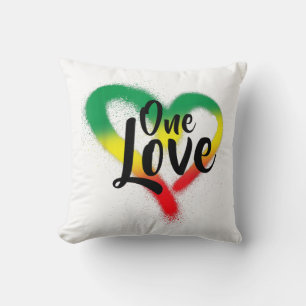 One Liebe One Heart Reggae Vibes Kissen