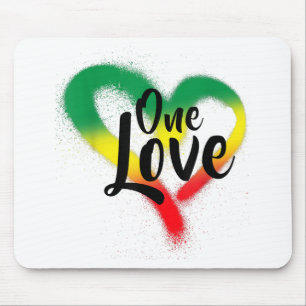 One Liebe One Heart Reggae Vibes Mousepad