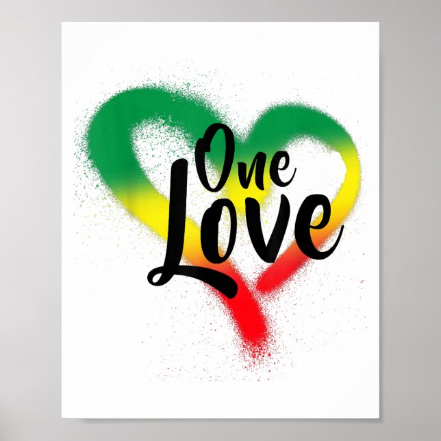 One Liebe One Heart Reggae Vibes Poster (Vorne)