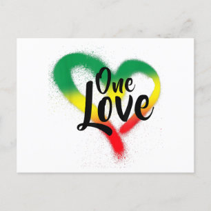 One Liebe One Heart Reggae Vibes Postkarte