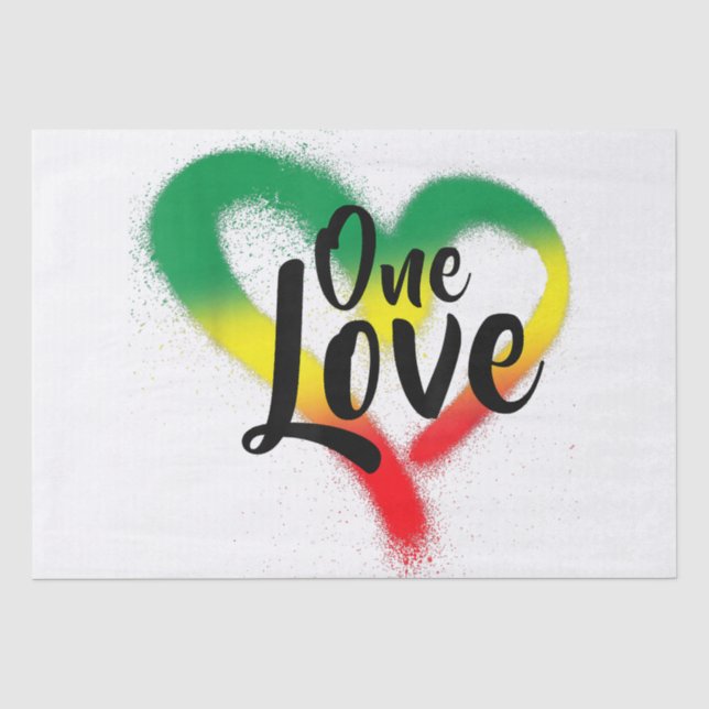 One Liebe One Heart Reggae Vibes Seidenpapier (Vorderseite)