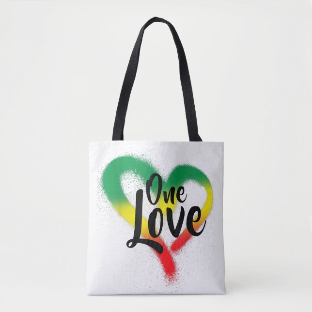 One Liebe One Heart Reggae Vibes Tasche (Vorderseite)